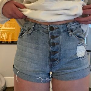 Light blue jean shorts